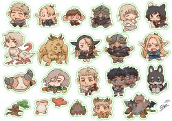 6+boys ass beard brown_hair bulge character_request chibi chilchuck_tims closed_eyes collage dungeon_meshi dwarf eating facial_hair fake_horns falin_touden falin_touden_(chimera) falin_touden_(tallman) fallen_down false_smile from_below golem helmet highres holding holding_staff horned_helmet horns izutsumi kabru laios_touden long_beard mandrake marcille_donato mithrun monster_boy monster_girl monsterification multiple_boys multiple_heads mustache official_alternate_costume outstretched_arms pleading_eyes senshi_(dungeon_meshi) shan_(shanshankuo) smile sparkle spoilers spread_arms staff thick_mustache u_u very_long_beard walking_mushroom_(dungeon_meshi) winged_lion_(dungeon_meshi)