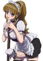1girl blush breasts covered_erect_nipples erection futanari highres large_penis leaning_forward long_hair looking_at_viewer maid o-minato open_mouth penis see-through solo standing third-party_edit tongue uncensored veins veiny_penis rating:Explicit score:12 user:Domestic_Importer