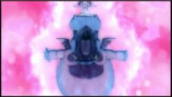  1boy 1girl animated black_hair blue_dragon blue_dress bouquet_(blue_dragon) breasts closed_eyes dress flashing_light medium_breasts open_mouth outstretched_arms purple_eyes smile spinning spread_arms standing_on_another&#039;s_head tagme video zooming_in zooming_out 