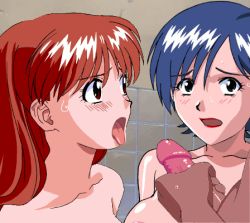  1boy 2girls animated asuka_(viper) blue_eyes blue_hair blush breasts brown_eyes brown_hair collarbone erection eyelashes facing_viewer hetero large_breasts lips long_hair looking_at_another lowres masturbation miki_(viper) multiple_girls nude open_mouth penis portrait rape shiny_skin short_hair tagme third-party_edit tongue tongue_out veins veiny_penis viper viper_ctr  rating:Explicit score:16 user:rem3