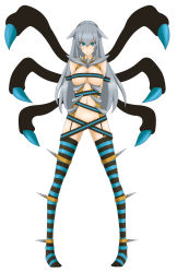 00s 1girl alternate_color bad_id bad_pixiv_id bdsm belt belt_skirt blue_eyes bondage bound breasts cleavage costume creatures_(company) emukon game_freak garter_straps gen_4_pokemon giratina giratina_(origin) grey_hair highres large_breasts legendary_pokemon long_hair nintendo no_panties personification pokemon pokemon_dppt shiny_pokemon simple_background solo spikes striped_clothes striped_thighhighs thighhighs underboob white_background rating:Questionable score:126 user:danbooru