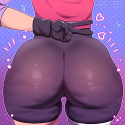  1girl absurdres artist_name ass ass_focus bandaged_leg bandages bike_shorts black_gloves black_shorts close-up curvy d-art elbow_pads female_focus from_behind gloves gluteal_fold haruno_sakura heart highres huge_ass naruto_(series) short_shorts shorts skin_tight solo spandex thick_thighs thighs v wide_hips  rating:Questionable score:299 user:JustHere4Butts