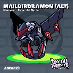 claws digimon digimon_(creature) mailbirdramon oridigi original robot solo tail wings