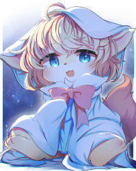  1girl blue_eyes blush child fang furry furry_female highres looking_at_viewer ne_(nefuraito336) necktie open_mouth solo  rating:Sensitive score:2 user:SexyCircusBaby
