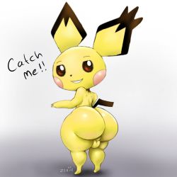 ! !! 1boy animal_ears artist_name ass creatures_(company) curvy english_text full_body furry game_freak gen_2_pokemon gradient_background highres huge_ass looking_at_viewer looking_back nintendo pichu plump pokemon pokemon_(creature) shiny_skin standing tail testicles thick_thighs thighs wide_hips zeriie rating:Questionable score:17 user:Domestic_Importer