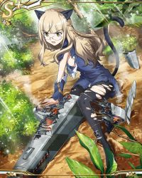  1girl animal_ears breasts female_focus official_art outdoors perrine_h._clostermann plant sitting solo strike_witches striker_unit world_witches_series  rating:Sensitive score:11 user:Apolonir