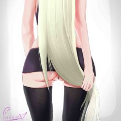  1girl ass ass_focus blonde_hair boruto:_naruto_next_generations female_focus fishnet_thighhighs fishnets gluteal_fold highres long_hair microskirt naruto_(series) no_panties puri_(wettypeach) pussy simple_background skirt solo thighhighs uncensored yamanaka_ino  rating:Explicit score:220 user:Chytharo