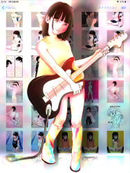 black_hair blush boots bottomless cleft_of_venus collage cotowari flashing guitar highres instrument loli looking_at_viewer multiple_girls nude original pussy rubber_boots short_hair standing tagme rating:Explicit score:37 user:panties_full_of_rock_spiders_