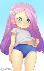 1girl blush born-to-die buruma butterfly_hair_ornament child female_focus flat_chest fluttershy from_below gym_uniform hair_ornament heart heart_in_eye loli long_hair looking_down my_little_pony my_little_pony:_friendship_is_magic navel parted_lips pink_eyes pink_hair shirt short_sleeves sketch solo standing symbol_in_eye rating:Sensitive score:157 user:Domestic_Importer