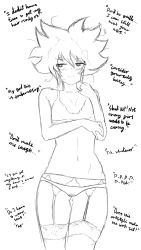  1girl absurdres artist_request borrowed_character breasts highres lailah_(inthirteen) lingerie short_hair sketch small_breasts tagme underwear  rating:Questionable score:8 user:HolyJunkie