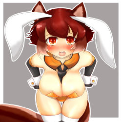  animal_ears arc_system_works blazblue blazblue:_continuum_shift breasts brown_eyes brown_hair rabbit cleavage cufflinks formal highres makoto_nanaya necktie open_mouth suit tail  rating:Questionable score:20 user:Legatus_Legume