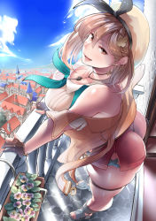 1girl artist_request ass atelier_(series) atelier_ryza atelier_ryza_2 bare_shoulders blush breasts brown_eyes brown_hair cleavage gloves hair_ornament hair_ribbon hairclip hat large_breasts looking_at_viewer open_mouth red_shorts reisalin_stout ribbon shiny_clothes shiny_skin short_hair short_shorts shorts smile solo thighhighs rating:Questionable score:15 user:armorcrystal