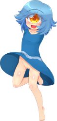  absurdres asmt blue_hair cleft_of_venus cyclops demo highres jumping loli monster_girl no_arms one-eyed pussy raocow transparent_background upskirt  rating:Explicit score:30 user:Willhart