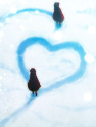  heart hood hynr journey no_humans robe snow standing traveler_(journey)  rating:Sensitive score:15 user:danbooru