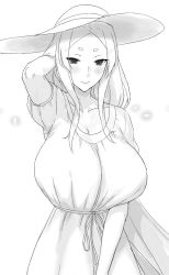  1girl breasts dress hat high_school_dxd highres huge_breasts long_hair mature_female shibayuki yasaka_(high_school_dxd) 