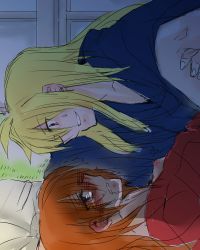  00s 10s 2girls absurdres bed blonde_hair blush breasts brown_hair couple embarrassed fate_testarossa fujinon_(izayoi) highres implied_futanari long_hair looking_at_another looking_away lying lyrical_nanoha mahou_senki_lyrical_nanoha_force mahou_shoujo_lyrical_nanoha mahou_shoujo_lyrical_nanoha_strikers mahou_shoujo_lyrical_nanoha_vivid multiple_girls nipples saliva takamachi_nanoha yuri  rating:Questionable score:4 user:Napalm_Death