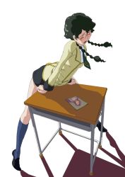 00s 1girl arched_back arm_support artist_request bent_over black_hair blazer blue_socks blush braid breasts buttons closed_eyes clothed_masturbation code_geass collared_shirt crotch_rub desk emblem euphemia_li_britannia female_focus female_masturbation from_side full_body glasses hair_over_shoulder indoors jacket kneehighs leaning_forward legs_apart long_hair long_sleeves masturbation miniskirt moaning necktie nina_einstein open_mouth pencil_skirt photo_(object) purple_hair raised_eyebrows school_desk school_uniform serafuku shadow shirt shoes simple_background skirt small_breasts socks solo sweat table table_humping tiptoes twin_braids uniform white_background wince yuri rating:Explicit score:182 user:danbooru