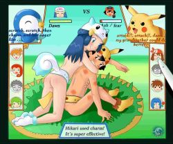 animal_ears ass blush hikari_(pokemon) pokemon ash_ketchum silvermoonlight smile tail rating:Explicit score:24 user:Furio