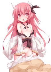 10s 1girl bad_id bad_pixiv_id bare_shoulders blush breasts cleft_of_venus clothes_pull date_a_live hair_ornament horns itsuka_kotori long_hair nipples open_clothes open_mouth pink_eyes pink_hair pussy shirt_pull small_breasts solo uncensored zen33n rating:Explicit score:124 user:danbooru