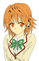  blush gender_request genderswap nkz_ts orange_eyes orange_hair school_uniform sweat to_love-ru yuusaki_riko 