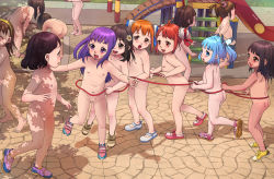  6+girls a-801 ass bad_id bad_pixiv_id barefoot bent_over blue_eyes blue_hair blush body_writing brown_eyes brown_hair bun_cover cleft_of_venus dimples_of_venus double_bun flat_chest hair_bun hairband highres loli long_hair multiple_girls navel nipples nude open_mouth original outdoors purple_eyes purple_hair pussy shoes short_hair single_hair_bun smile twintails  rating:Explicit score:375 user:danbooru