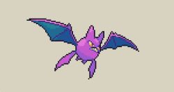  commentary creature creatures_(company) crobat english_commentary flying frown full_body game_freak gen_2_pokemon grey_background illufinch nintendo no_humans pokemon pokemon_(creature) simple_background solo yellow_eyes 