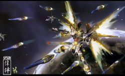  00s 3d armor dual_wielding earth_(planet) firing funnels_(gundam) gun gundam gundam_seed gundam_seed_destiny holding holding_gun holding_weapon letterboxed mecha mecha_focus no_humans outdoors outstretched_arms planet robot sandrum space star_(sky) strike_freedom_gundam strike_freedom_gundam_full_burst weapon  rating:Sensitive score:10 user:danbooru