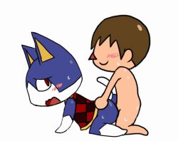  2boys all_fours anal animal_crossing animated animated_gif blush bottomless brown_hair cat chibi enigi09 furry furry_male happy_sex interspecies male_focus male_penetrated multiple_boys naughty_face nintendo nude open_mouth penis red_eyes rover_(animal_crossing) sex shota smile sweat tail thick_thighs thighs villager_(animal_crossing) white_background wince yaoi  rating:Explicit score:69 user:harucho