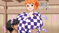  1boy 1girl breasts groping highres huge_breasts koktter nami_(one_piece) one_piece tagme  rating:Questionable score:40 user:Miraa05