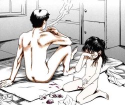  1boy 1girl aftersex age_difference barefoot blood cigarette crying defloration feet flat_chest hetero incest loli nude rape ruined_for_marriage sitting smoke smoking source_request tears tissue tissue_box toes uran wariza wiping_tears  rating:Explicit score:242 user:lolyunohavgudsoftware