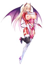  blonde_hair bodysuit boots breasts breasts_out demon_girl heels horns large_breasts lilith-soft long_hair mardel_(taimanin_asagi) nipples official_art phantom_thief tail taimanin_(series) taimanin_rpgx torn_clothes wings zol  rating:Explicit score:7 user:SneaselJayGS