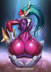  1girl absurdres alternate_costume ass highres league_of_legends shyvana solo  rating:Questionable score:24 user:omega999