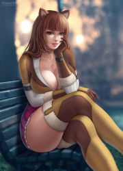 1girl aged_up animal_ears blunt_bangs breast_tattoo breasts brown_hair chest_tattoo cleavage crossed_legs elbow_rest flowerxl hand_on_own_cheek hand_on_own_face head_rest large_breasts long_hair looking_at_viewer raccoon_ears raccoon_girl raphtalia red_eyes sidelocks sitting slave_tattoo smile solo tate_no_yuusha_no_nariagari tattoo rating:Sensitive score:55 user:danbooru