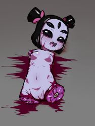  1girl amputee arthropod_girl artist_request blood crying e254e female_focus guro highres insect_girl loli looking_at_viewer muffet pussy quadruple_amputee solo spider_girl undertale  rating:Explicit score:81 user:withvorepls