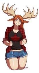  blazbaros breasts freckles large_breasts moose_girl red_hair tagme  rating:Sensitive score:20 user:storm_master