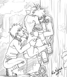 3boys anal arched_back clone clothed_male_nude_male clothed_on_nude erection fellatio forest group_sex held_up licking monochrome multiple_boys naruto naruto_(series) nature nipples nude open_clothes open_shirt oral outdoors outline penis pubic_hair rope rose_nightshade sex standing threesome tree uchiha_sasuke uncensored undressing uzumaki_naruto yaoi rating:Explicit score:43 user:gizzyhoe