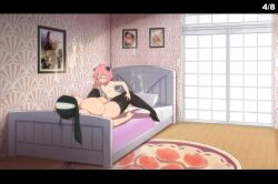  1futa 1girl age_difference anya&#039;s_heh_face_(meme) anya_(spy_x_family) bed bedroom black_thighhighs breasts cum cum_in_pussy flat_chest futa_with_female futanari highres huge_breasts indoors loli missionary multiple_girls onee-loli pink_hair sex short_hair sinensian smug spy_x_family thighhighs tongue tongue_out yor_briar  rating:Explicit score:408 user:Marshfellow
