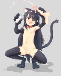 1girl absurdres animal_ear_fluff animal_ears animal_hands black_thighhighs cat_ears cleft_of_venus collar cum disembodied_penis eyepatch flat_chest full_body gloves highres holding loli long_hair mirai_(senran_kagura) nipples open_mouth paw_gloves paw_shoes penis penis_grab pussy senran_kagura shishigaj5 shoes solo_focus squatting thighhighs uncensored v-shaped_eyebrows rating:Explicit score:254 user:Domestic_Importer