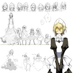  3m 6+girls ? alien aoguu bad_id bad_pixiv_id expressions fancy futaba_channel harpy height_difference inui itai kirin_(nijiura_maids) maid monochrome monster_girl multiple_girls nijiura_maids partially_colored puffy_sleeves sketch winged_arms wings yabai 