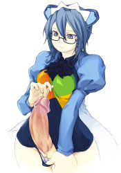  1futa 2k-tan blue_eyes blue_hair blue_theme cleft_of_venus cowboy_shot erection futanari huge_penis juliet_sleeves large_penis legs_together long_sleeves maid maid_headdress matching_hair/eyes no_testicles object_insertion one-piece_swimsuit os-tan penis penis_out personification puffy_sleeves pussy simple_background solo standing swimsuit uncensored urethra urethral_fingering urethral_insertion veins veiny_penis white_background  rating:Explicit score:86 user:Sanya_V_Litvyak