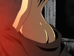  00s animated animated_gif ass bare_back black_hair breasts kousetsu_hyaku_monogatari large_breasts long_hair ogin sideboob  rating:Questionable score:60 user:calebjoe