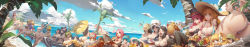  6+girls absolutely_everyone absurdres alvida_(one_piece) aqua_hair armpits arms_up ass b.bor baby_5 bad_id bad_pixiv_id ball_gag bdsm beach bian_(one_piece) bikini black_hair blonde_hair blue_eyes blue_hair boa_hancock bondage bound breasts brown_eyes brown_hair camie_(one_piece) character_request cleavage closed_eyes cloud cotton_(one_piece) curvy day everyone fairy fishnets gag gagged giant giantess goggles goggles_on_head goggles_on_headwear grabbing grabbing_another&#039;s_breast green_hair hat heart highres hina_(one_piece) huge_ass huge_breasts ichika_(one_piece) ishilly jewelry_bonney kalifa_(one_piece) kaya_(one_piece) kiwi_(one_piece) koala_(one_piece) kumacy leaf long_hair long_image looking_at_viewer makino_(one_piece) mansherry_(one_piece) mermaid mini_person minigirl miss_valentine monster_girl mos_(one_piece) mozu_(one_piece) multiple_girls nami_(one_piece) nefertari_vivi nico_robin nika_(one_piece) nojiko one_piece open_mouth outdoors pantyhose pasties perona pink_hair purple_eyes purple_hair quintuplets red_hair rika_(one_piece) sadi-chan sanka_(one_piece) shakuyaku_(one_piece) shirahoshi short_hair siblings sisters sky smile spoken_heart straw_hat sugar_(one_piece) swimsuit tattoo thong_bikini tree twins viola_(one_piece) water watermark wicca wide_image yonka yonka_two  rating:Questionable score:256 user:danbooru
