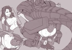  1girl alternate_costume anal ass bodysuit breasts clenched_teeth clothed_sex d.va_(overwatch) dehaka demimond23 from_behind fucked_silly full_body greyscale headphones heroes_of_the_storm huge_penis large_insertion lying mating_press mecha mecha_dehaka monochrome nipples on_back overwatch overwatch_1 penis pussy robot sex sex_machine skindentation spread_legs sweat teeth thighs torn_bodysuit torn_clothes uncensored upside-down veins veiny_penis  rating:Explicit score:308 user:ahegaolife