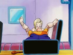  android_18 clothed_male_nude_female unworn_clothes dragonball_z feet feet_up gmr highres leg_grab legs_apart legs_up muten_roushi nude nude_filter shoes unworn_shoes sitting unworn_socks third-party_edit  rating:Explicit score:74 user:Eigus12