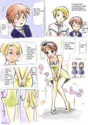  2boys 2girls crossdressing dress first_time_trap high_heels multiple_boys multiple_girls shoes translated trap  rating:Questionable score:55 user:dominojuice