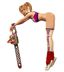 1girl 3d bent_over bottomless chainsaw highres juliet_starling lollipop_chainsaw solo twintails  rating:Explicit score:11 user:hnti_addict