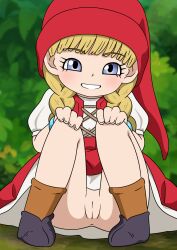  1girl blonde_hair blue_eyes cleft_of_venus dragon_quest dragon_quest_xi highres loli pussy upskirt veronica_(dq11)  rating:Explicit score:21 user:jameskb1