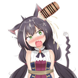  1girl @_@ aka_no_hotaru animal_ear_fluff animal_ears bar_censor bdsm black_hair blush bondage bound bound_torso cat_ears cat_tail censored crying cum cum_in_ear cum_on_hair dress ear_insertion earjob gem green_eyes hair_between_eyes hair_ornament highres karyl_(princess_connect!) long_hair neck_ribbon open_mouth penis princess_connect! ribbon scared simple_background stiff_tail surprised tail tail_raised tears twintails very_long_hair white_background  rating:Explicit score:196 user:Observer_Alpha