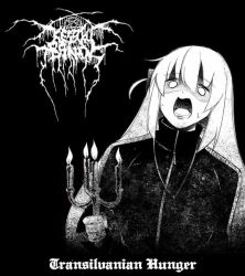  1girl black_metal bocchi_the_rock! candelabra candlestand cross darkthrone gotoh_hitori hair_ornament heavy_metal inverted_cross jacket jewelry long_hair necklace parody screaming track_jacket  rating:General score:21 user:jancok_666