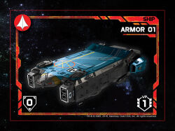  1985 2018 armd board_game card card_(medium) choujikuu_yousai_macross commentary dated emblem energy_cannon english_commentary english_text glowing harmony_gold hatch js_digitalartist landing_bay light logo macross military nebula no_humans official_art playing_card radio_antenna robotech robotech:_force_of_arms roundel space spacecraft star_(symbol) starry_background thrusters turret u.n._spacy vernier_thrusters 